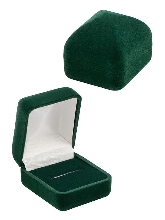 ФУ-57С футляр под кольцо/серьги, зеленый №1