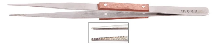 ПИНЦЕТ СТАЛЬНОЙ С НАКЛАДКАМИ L=200мм