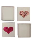Превью Футляр 50х56х34 под Кольца, белый, розовое сердечко №3