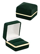 Превью ЖФУ-3В футляр с золотой каймой под кольцо, зеленый №1