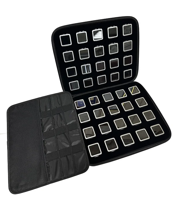 Бокс с металлическими коробками 40*40 мм 40 штук 330*270*70 мм серебро №1