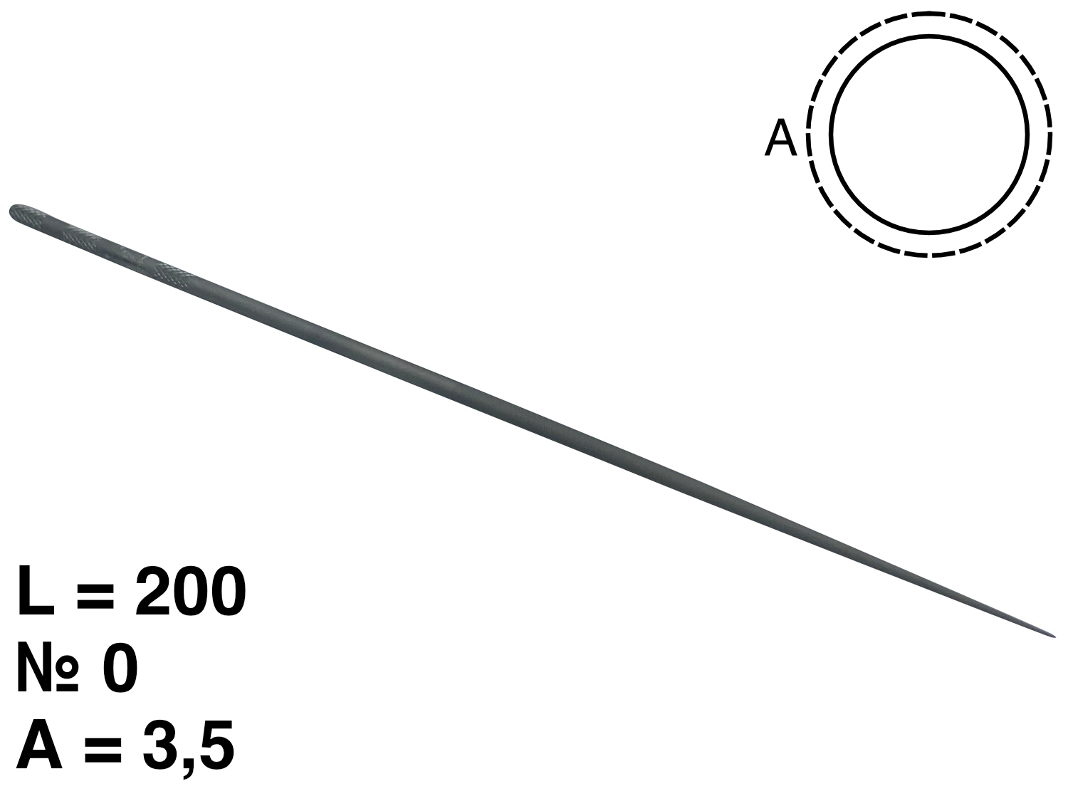 картинка Надфиль круглый L=200 №0 от Клио