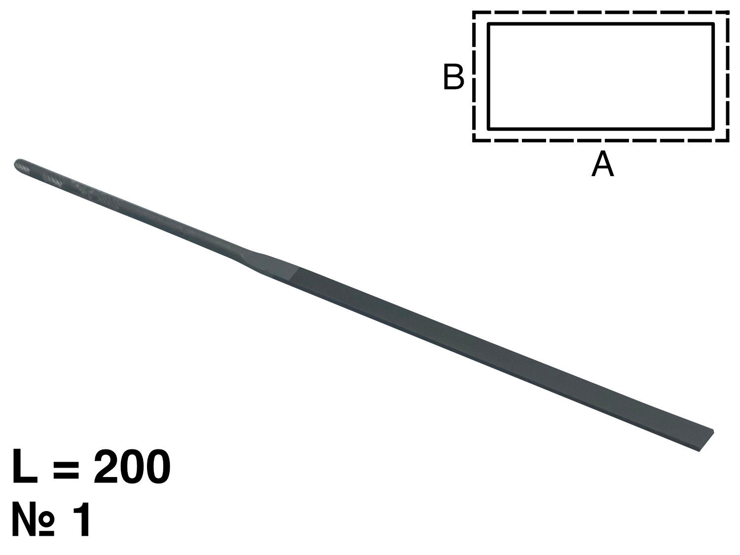 картинка Надфиль плоский, L=200мм, №1 от Клио