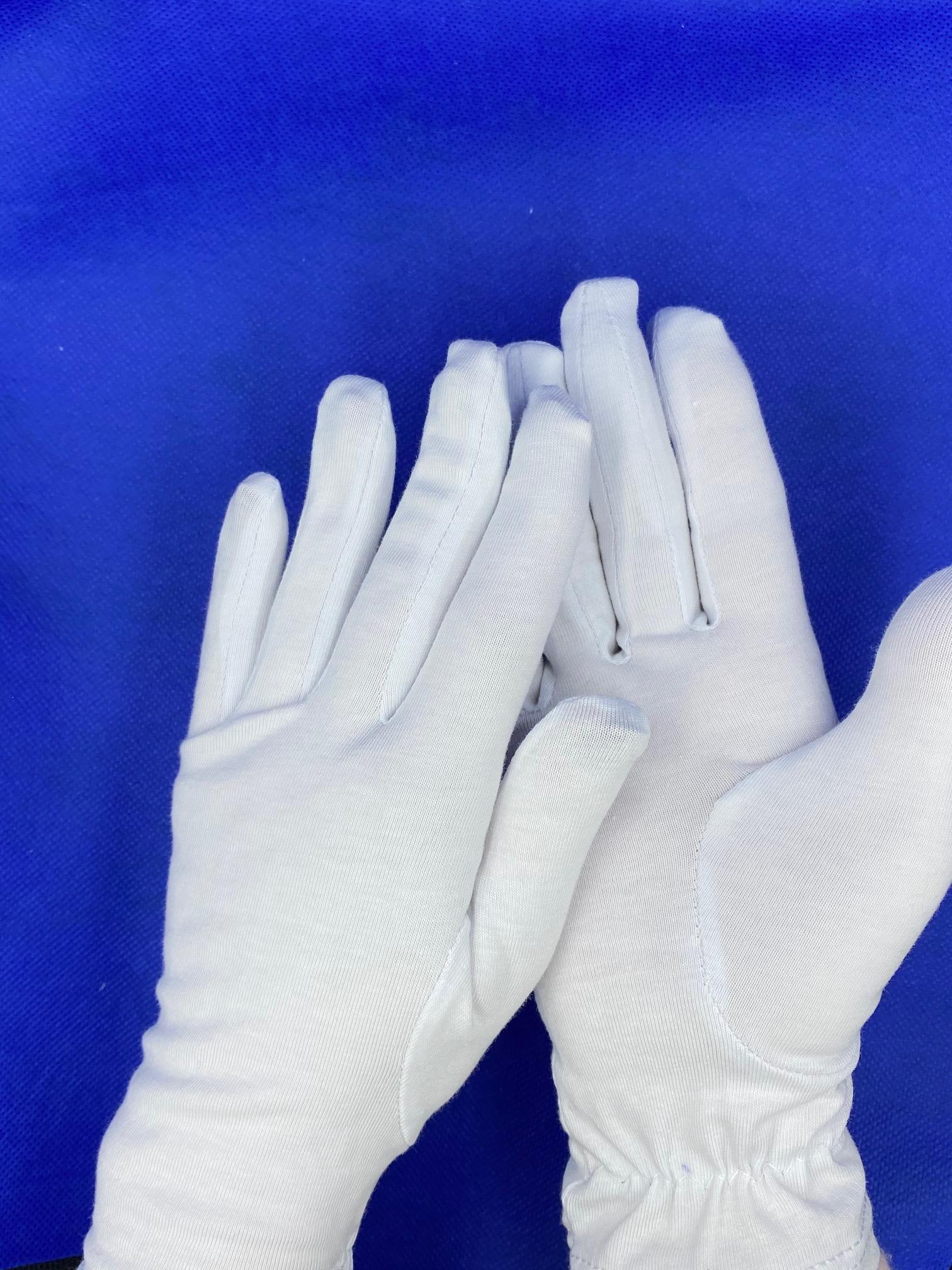 картинка Перчатки хлопок 95%, с резинкой, белые, размер 16, XS от Клио