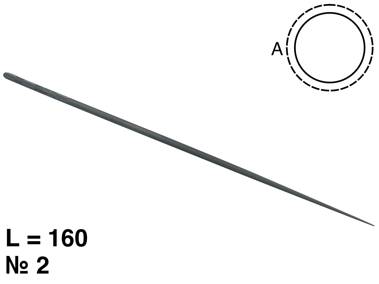 картинка Надфиль круглый,  L=160мм, №2 от Клио