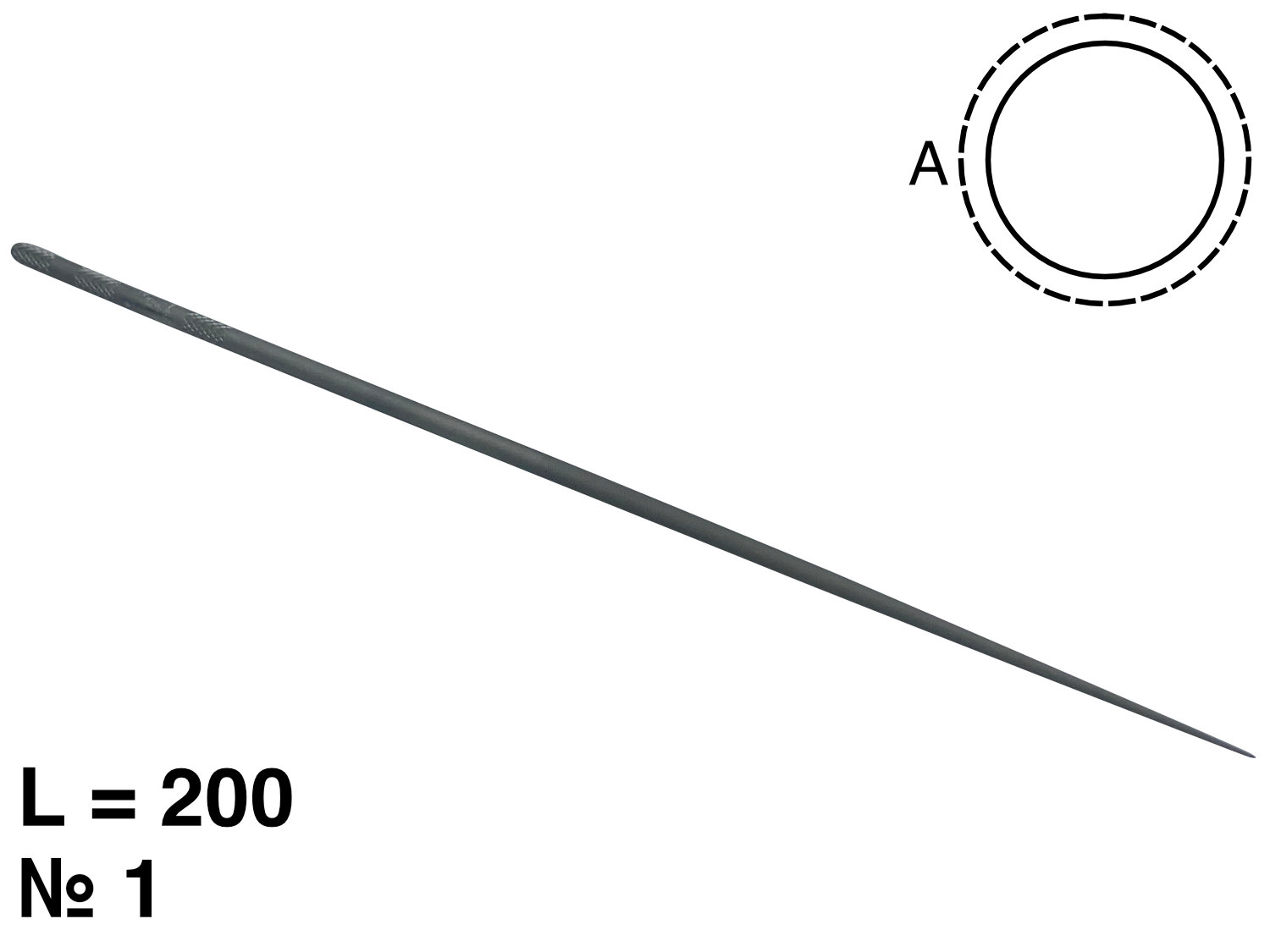картинка Надфиль круглый,  L=200мм, №1 от Клио
