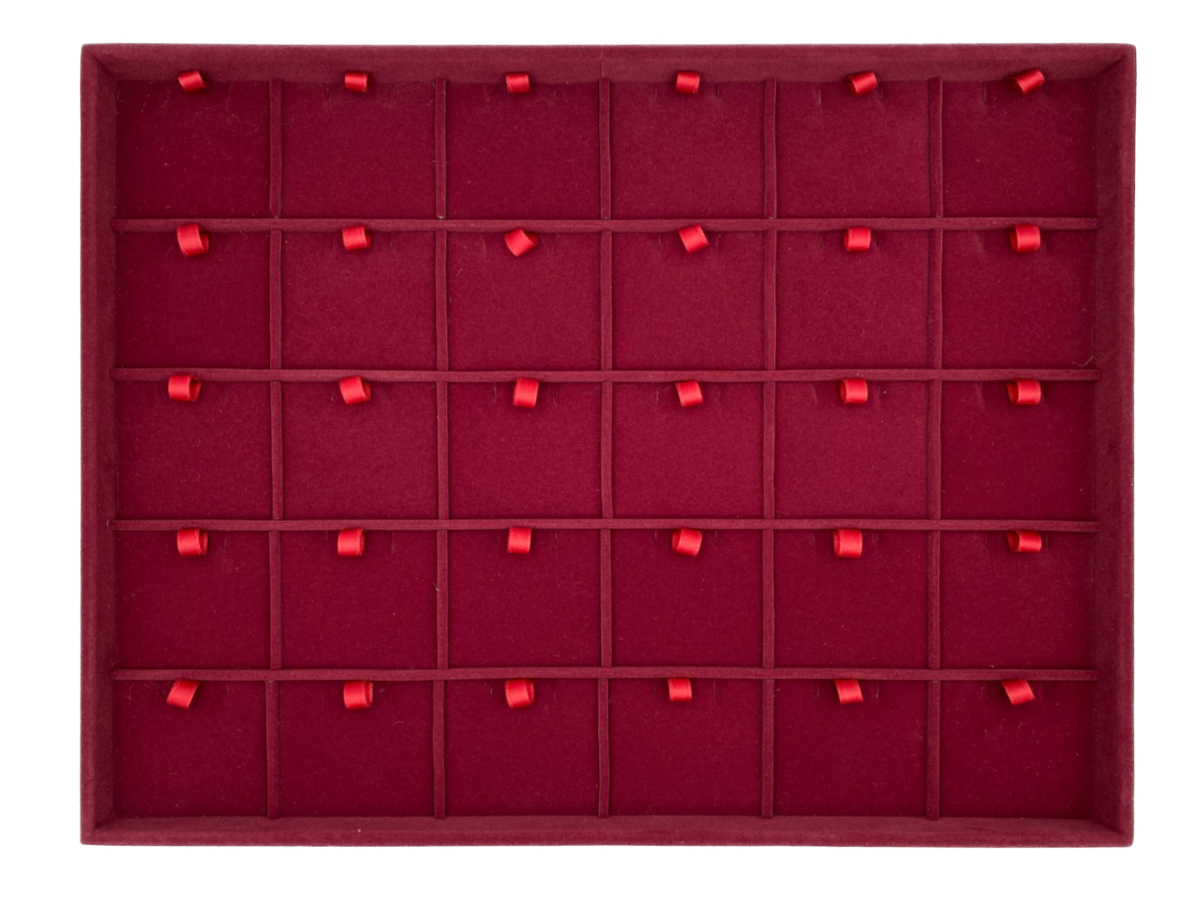 картинка Планшет "квадраты" под кулоны 31*24 бордо бархат от Клио