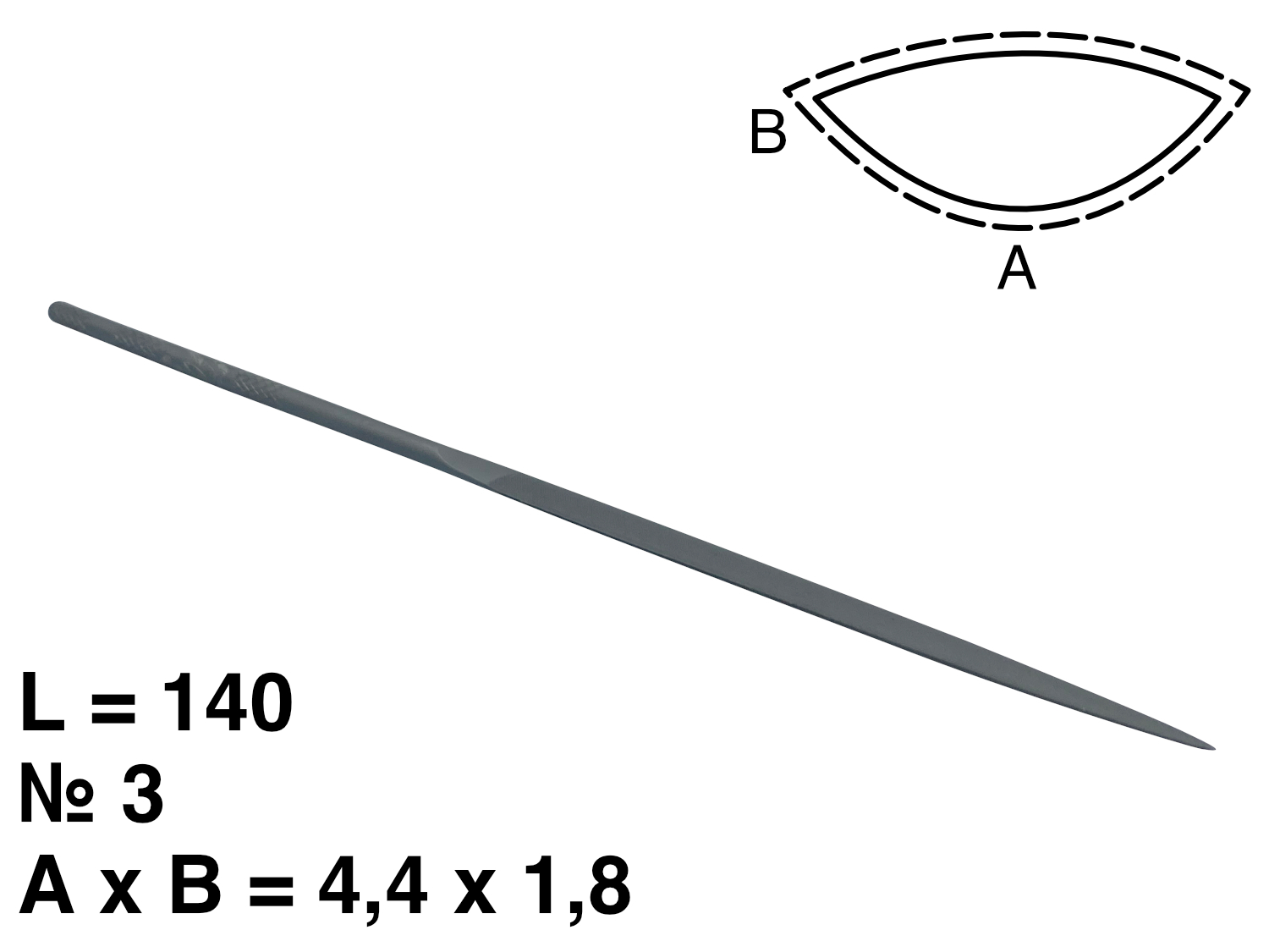 картинка Надфиль фогельцевый L=140 мм №3 от Клио