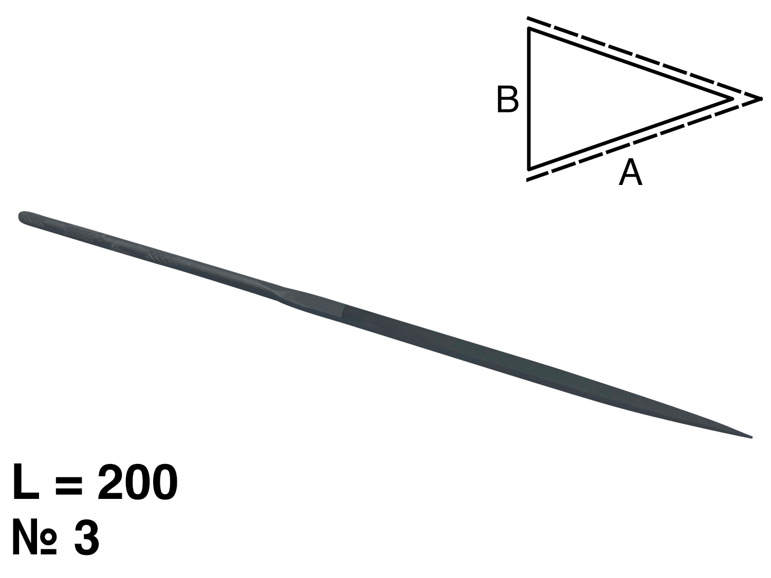 картинка Надфиль ножевидный,  L=200мм, №3 от Клио