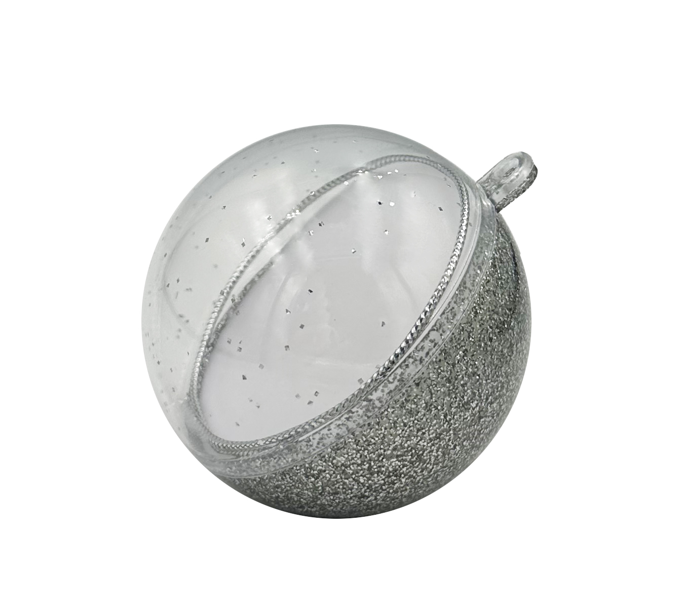 картинка ХВ-1 футляр "новогодний шар"  серебристый пластик (154DZ) от Клио
