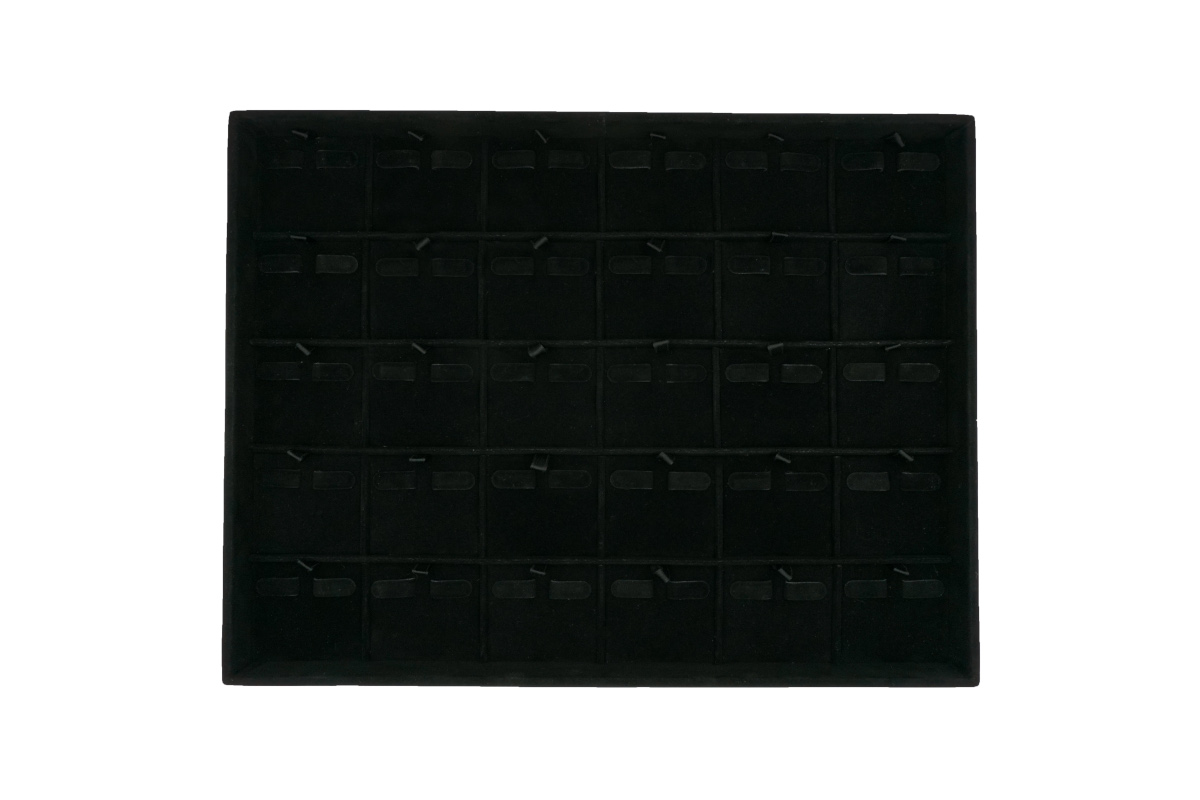 картинка Планшет "квадраты" под серьги 31*24 черный бархат от Клио