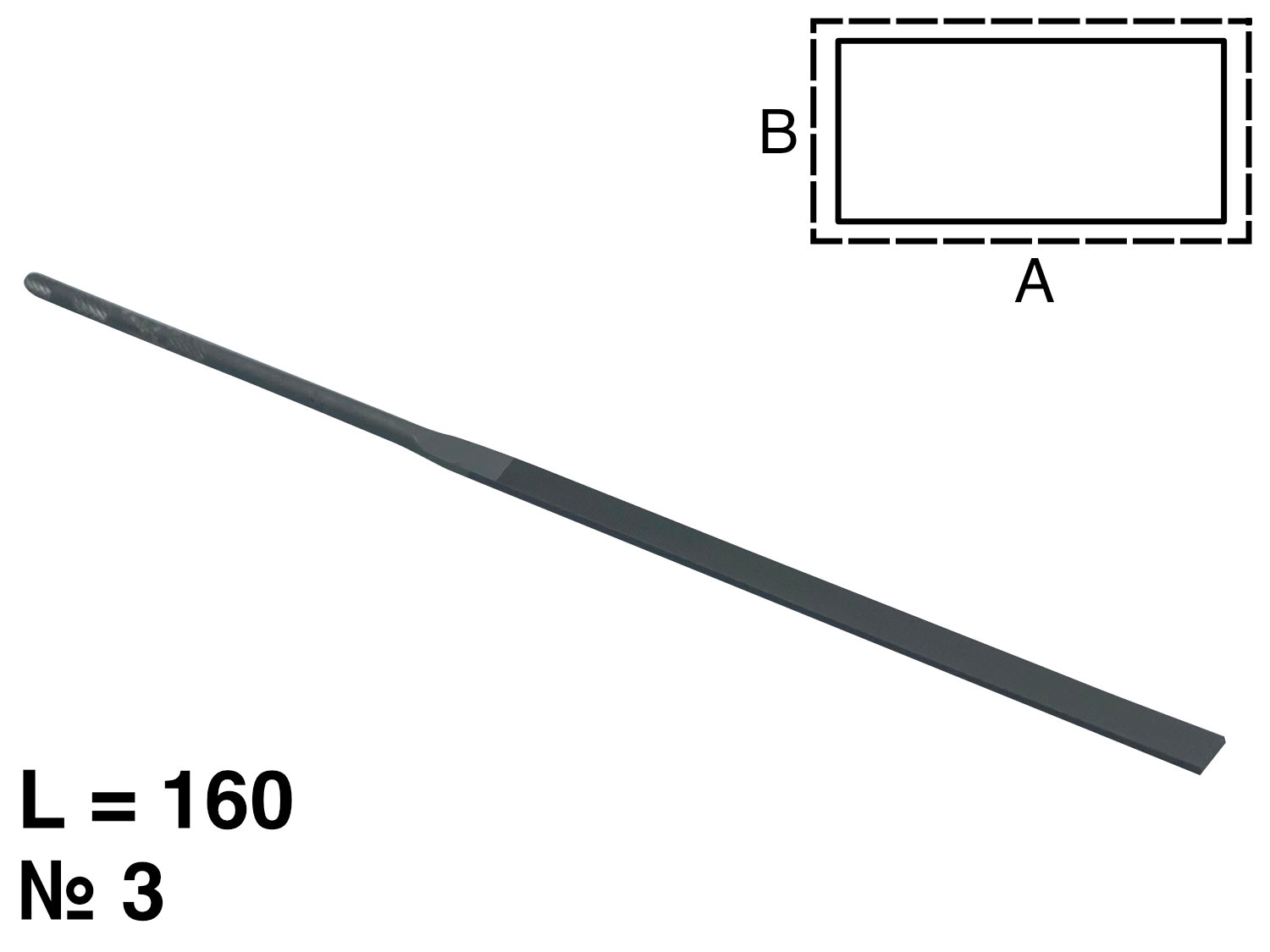 картинка Надфиль плоский, L=160мм, №3 от Клио