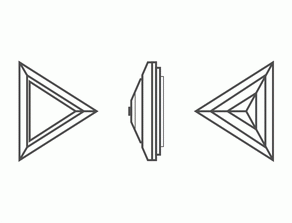 картинка Фианит бесцветный треугольник 14 x 14 x 14 от Клио