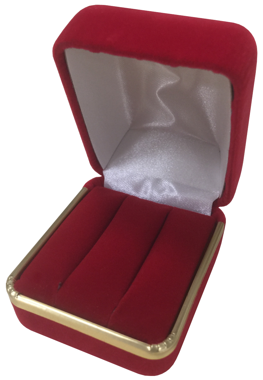 картинка ЖФУ-3В футляр с золотой каймой под серьги, красный от Клио