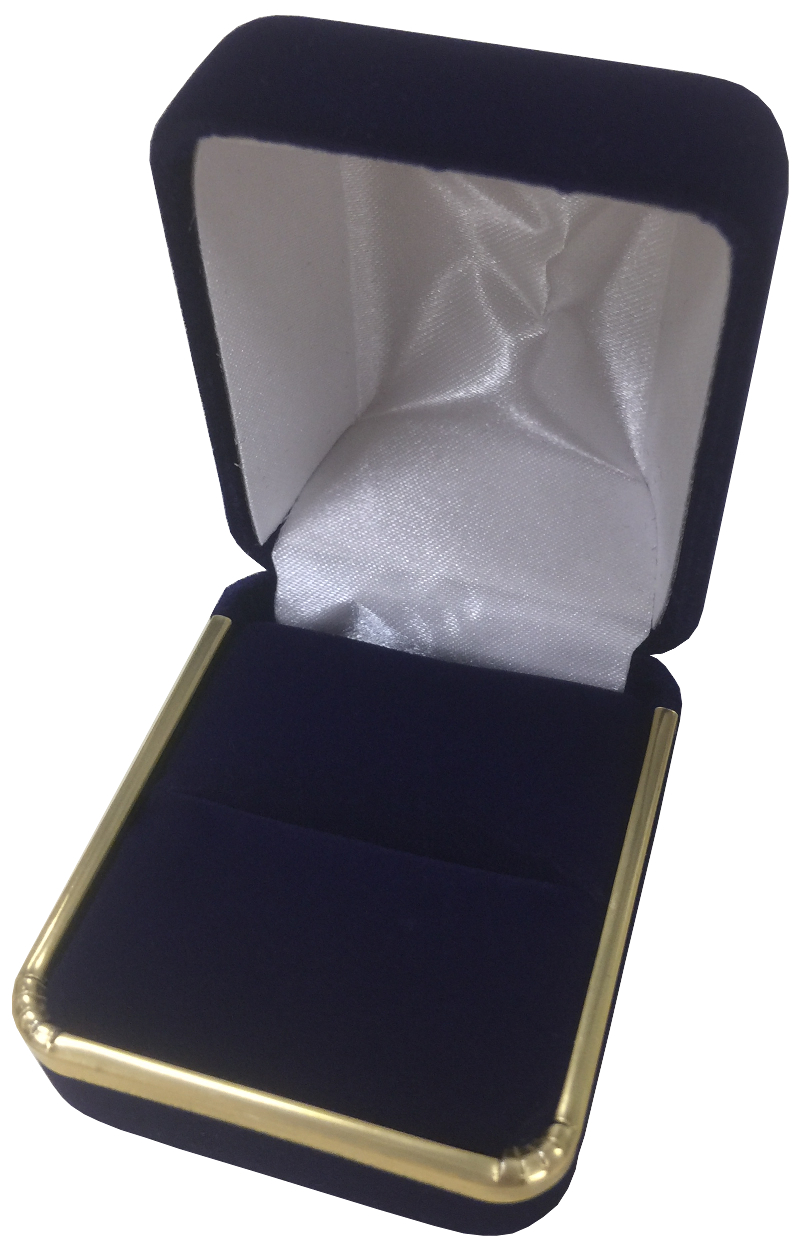картинка ЖФУ-3В футляр с золотой каймой под Кольца, синий от Клио