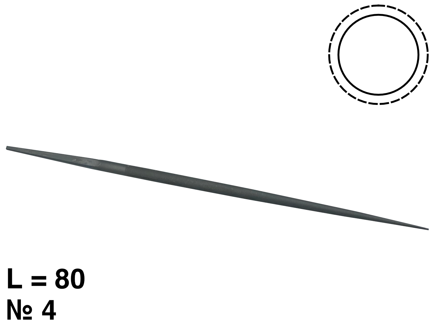 картинка VALLORBE НАПИЛЬНИК КРУГЛЫЙ ИГОЛЬЧАТЫЙ L=80мм №4 от Клио