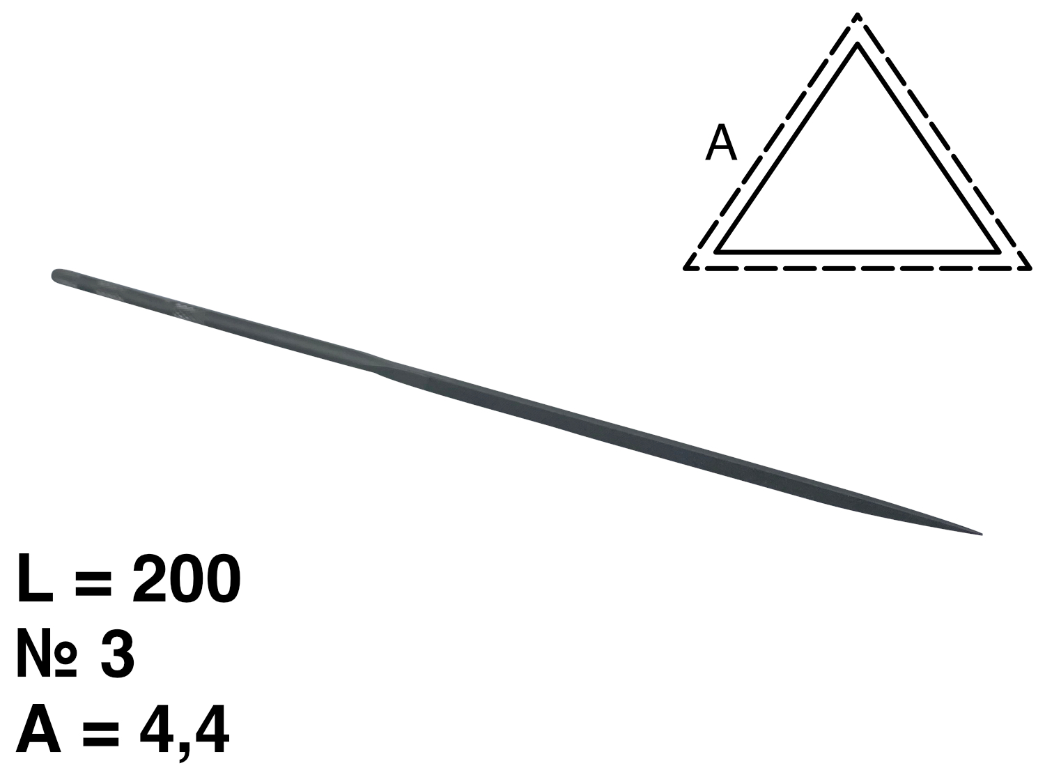 картинка Надфиль треугольный L=200 №3 (С0154-200-3) от Клио