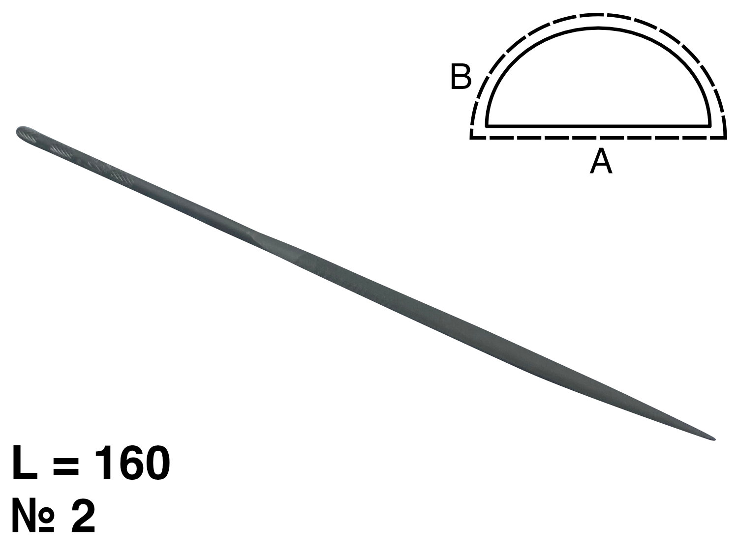 картинка Надфиль полукруглый, L=160мм, №2 от Клио