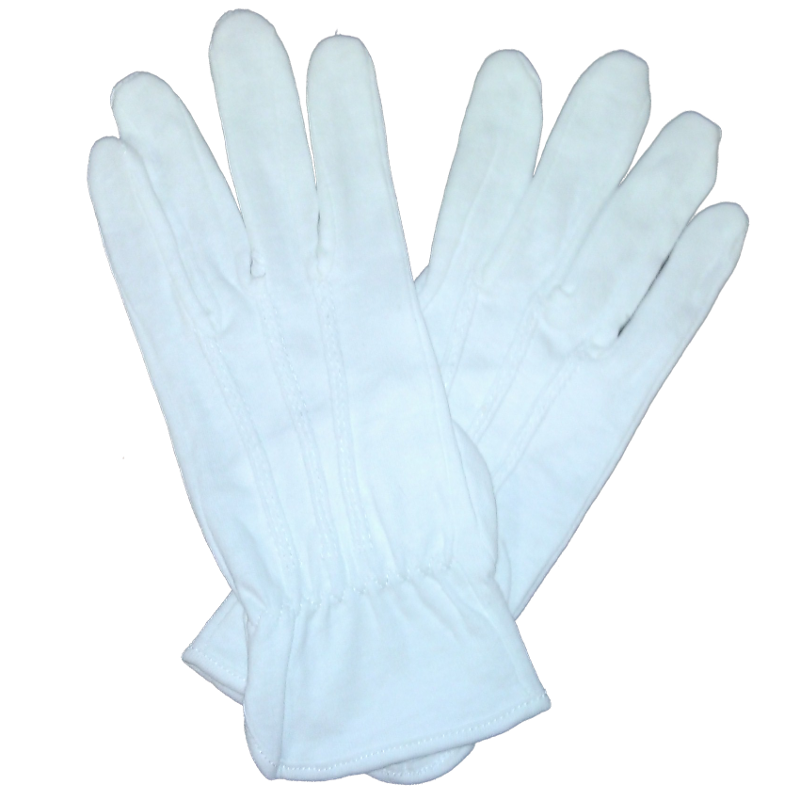 картинка Перчатки хлопчатобумажные со строчкой, белые, XL от Клио