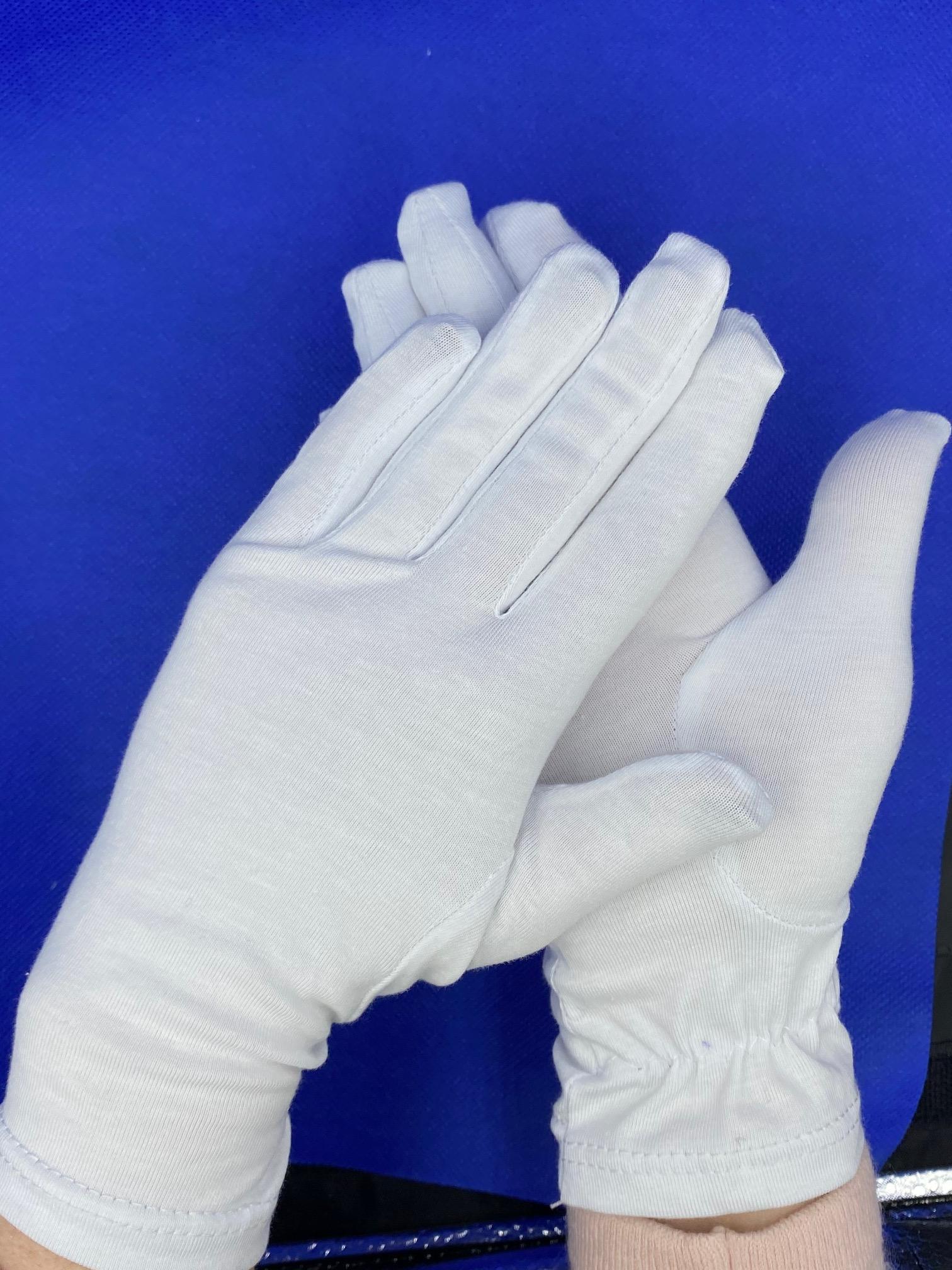 картинка Перчатки хлопок 95%, с резинкой, белые, размер 16, XS от Клио