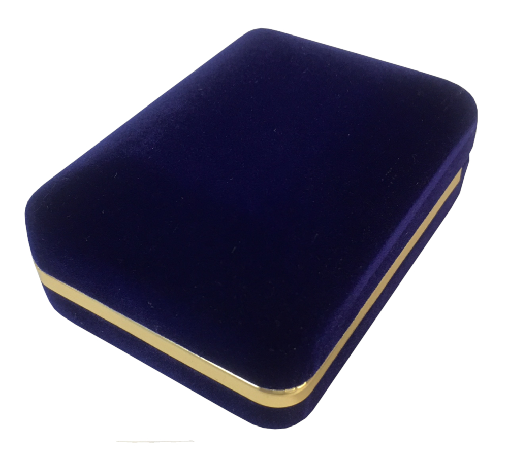 картинка ЖФУ-1 футляр с золотой каймой под серьги/кулон, синий от Клио