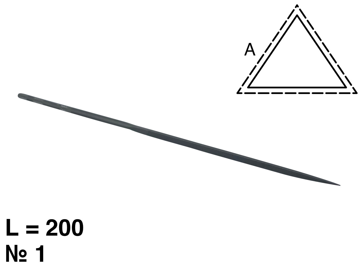 картинка Надфиль треугольный, L=200мм, №1 от Клио