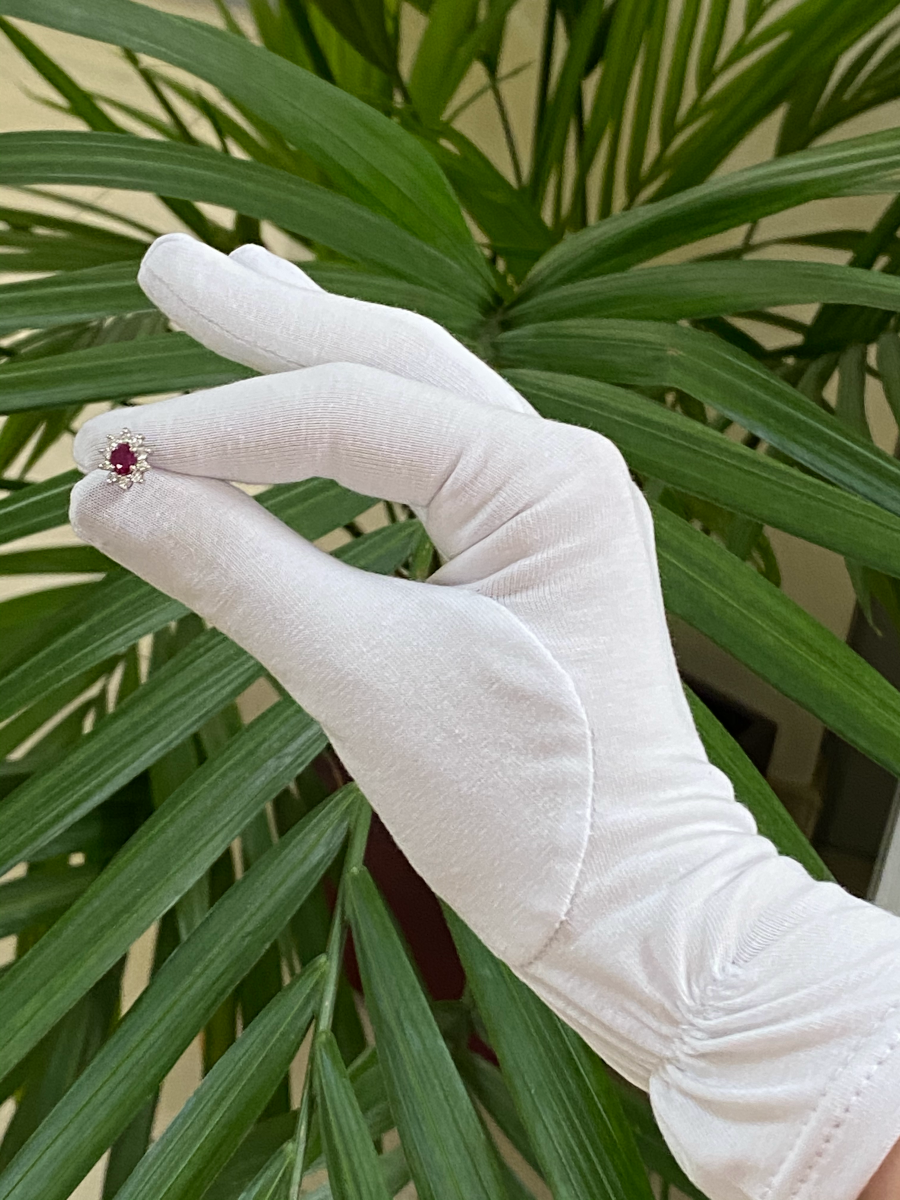 картинка Перчатки хлопок 95%, с резинкой, белые, размер 18, S от Клио