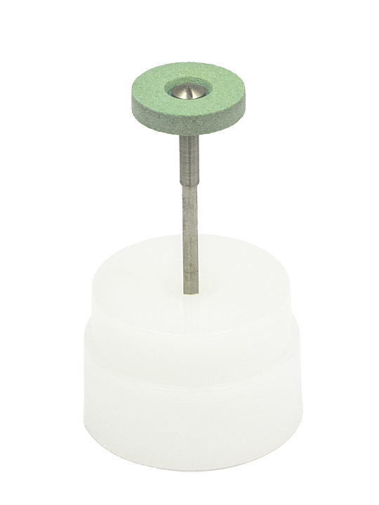 Абразивный камень с алмазной крошкой для полировки циркона, с держ., диск, ф=17х3,5 мм №1