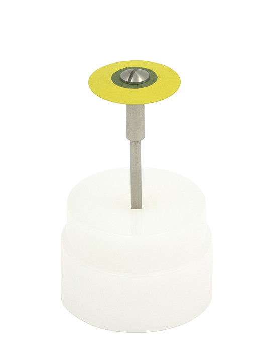 Резинка с алмазной крошкой (линза 19х3 мм, желтый, мелкий)  №1