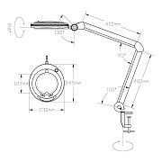 Превью Лампа -лупа на струбцине  круглая  3х с  сенсорным  регулятором. №3