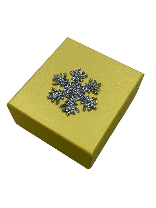 Футляр 50*56*34 под Кольца Снежинка, золото №1