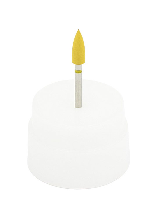 Резинка с алмазной крошкой (конус 4,2х12 мм, желтый, мелкий)  №1